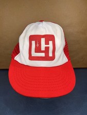 Vintage L&H Red White Mesh USA Made Snapback Hat