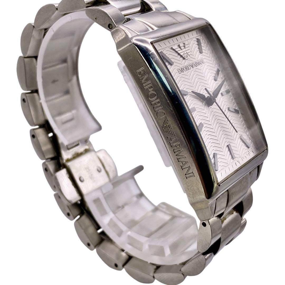 EMPORIO ARMANI スクエア シルバー メンズ腕時計 1178 Emporio Armani Square Silver Men's Watch 1178 Authentic or