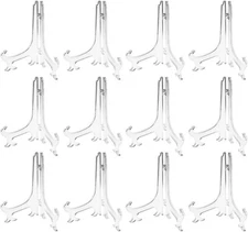 12 Pack Plastic Easel Stand Clear Display Stand Plate Stands for Display ( 7 in)
