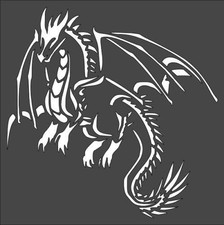 Fantasy Dragon Stencil 8x8"   Fairy Dragon with Wings   Reusable Clear Plastic