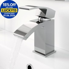Modern Cloakroom Mini Mono Basin Sink Mixer Tap Curved Spout Lever Handle Chrome