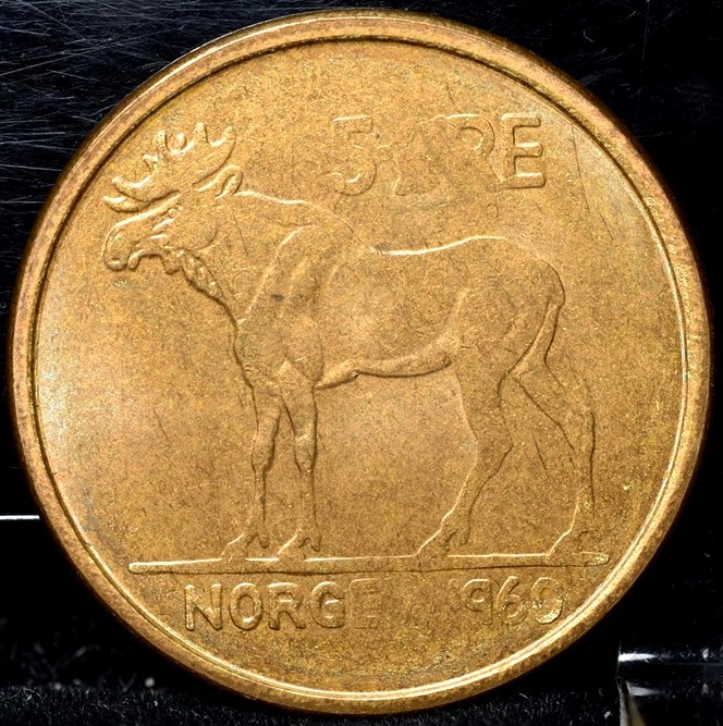 1960 Norway 5 Ore KM#405