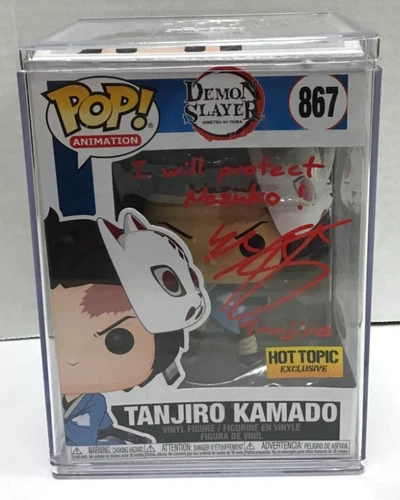 (MA3) Funko POP! Demon Slayer: Tanjiro Kamado - Signed By Zach Aguilar PSA