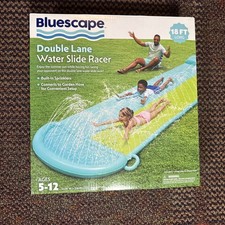 Double Lane Water Slide Racer 18 ft, with Sprinklers, Age 5 to 12, Unisex