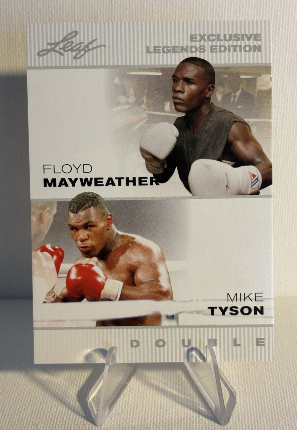 FLOYD MAYWEATHER JR * MIKE TYSON DUO 2022 LEAF #FM-MT MINT BOXING CARD