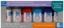 Artist’s Loft Ready-Mixed Pouring Paint Set Acrylic 6 - 3.99 Fl Oz Total 23.94fl