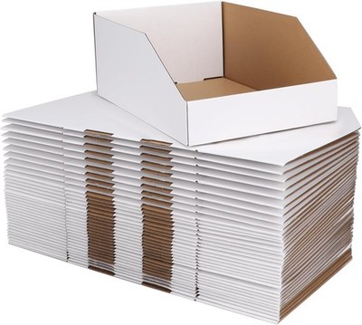 Cardboard Storage Bins Boxes 35 Packs 12x8x4.5 Inches, Easy Assembly Pantry O...