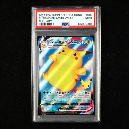 PSA 9 MINT 2021 Pokemon ENG Surfing Pikachu VMAX E 009/025 Full Art