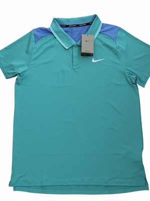 Nike NikeCourt Advantage Tennis Polo Shirt Men's Sz L Teal Blue