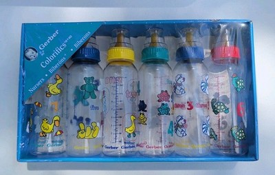 Vintage Gerber Colorifics Nursers New 1995 Original Shrink Wrap Rare Set Of 6