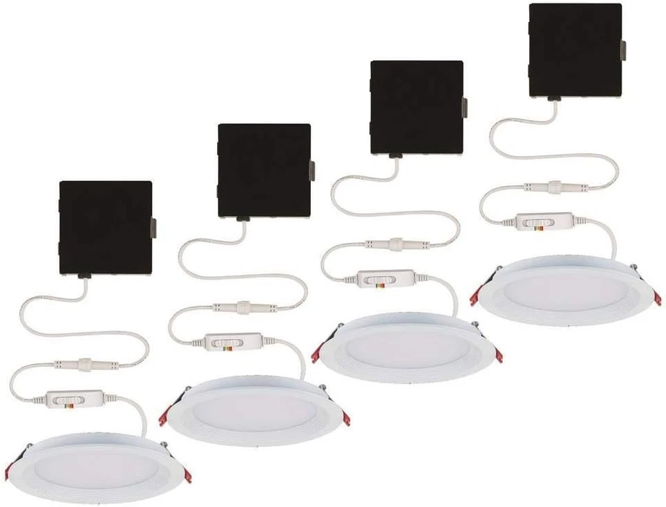 Commercial Electric Slim Baffle 4 in. Color Select Canless Recessed LED Kit 4PK - Image 3 of 4