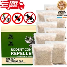 Vamoose Natural Rodent Repellent - 10 Pack Peppermint Oil - Mice & Rat Deterrent