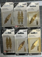 6-pack lot 12 hinges National Hardware 2-3/4" Decorative Mini N211-417 Brass