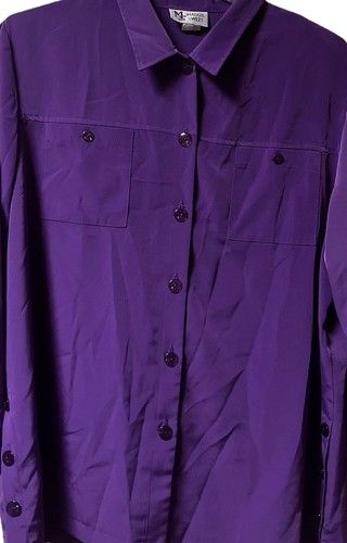 Maggie Sweet ~ Women’s ~ Top ~ 2X ~ Blouse ~ Purple ~ Vintage - Picture 4 of 13