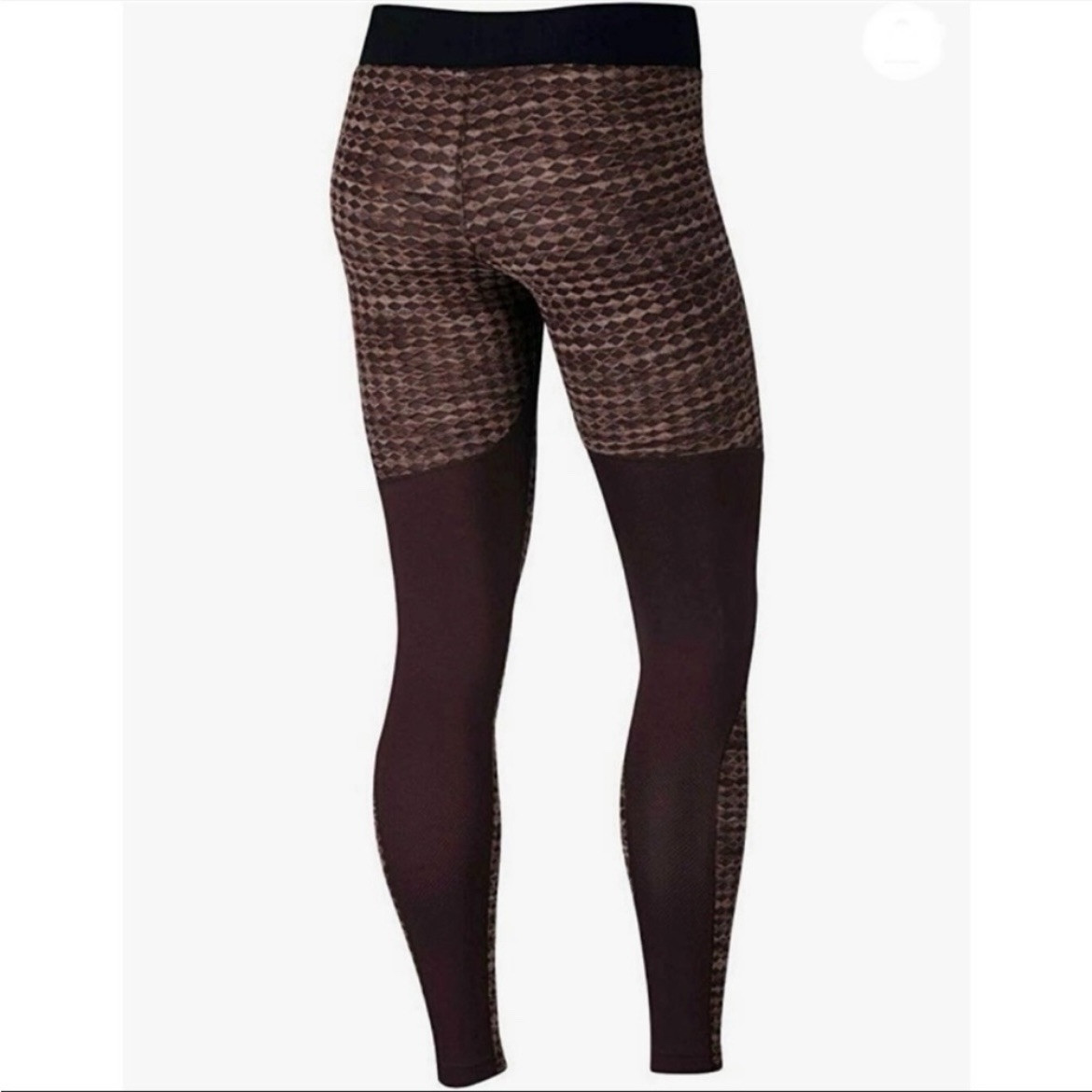 Nike Pro Hyperwarm Textured Legging Pant Tight Womens  Small Maroon Burgundy $75 thumbnail 4