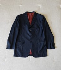 LORO PIANA Men's "The Wave" Silk/Wool Blend Pinstripe Blazer 38R Navy Blue/Red