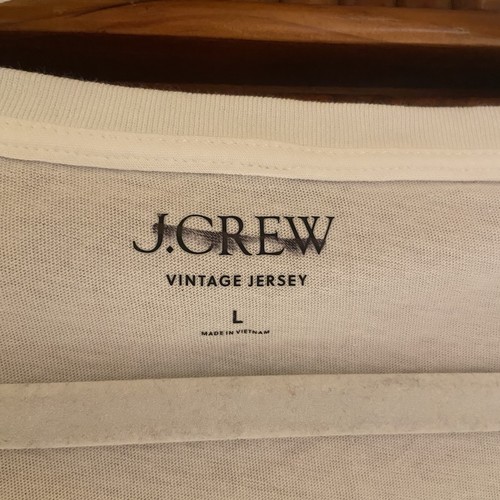 J. Crew White Vintage Jersey Classic Fit V-neck T-shirt Size Large Basic Neutral - Picture 2 of 6