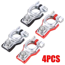 4x Car Battery Terminal Clamp Connectors Positive Negative Release Disconnect
