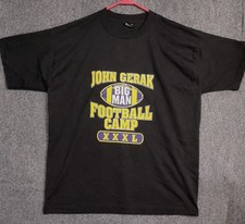 Men's XL VINTAGE JOHN GERAK Football Camp T-Shirt 90s SINGLE STITCH USA Made