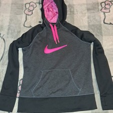 Nike Therma Fit Hoodie - Sz. Medium - Pink, Black, and Gray - Girls/Womans