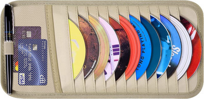 Car CD Case Holder, Wisdompro Vehicle Sun Visor Organizer for Cars with 12 DVD S