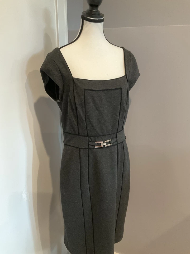 Vestido midi negro para mujer White House Black Market talla 10 línea A  Foto 3 de 4