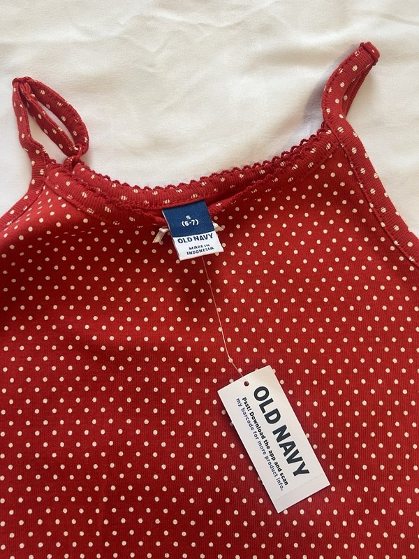 Girls OLD NAVY Cherry Dot  Tank Top NEW..size (6/7)