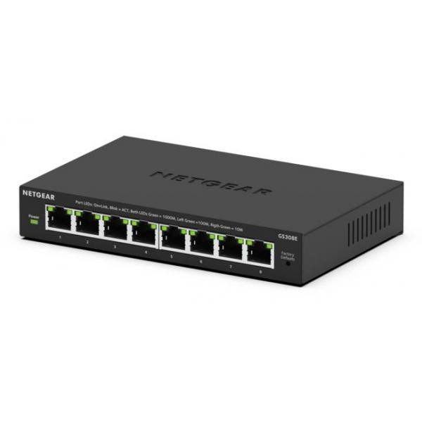 NETGEAR GS308E Gestito L2/L3 Gigabit Ethernet [10/100/1000] Nero (NETGEAR 300 Se - Immagine 2