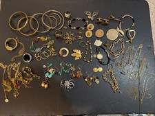 Vintage Gold Filled Lot 293- Necklaces; Watch; Mixed Lot With Stones For Scrap