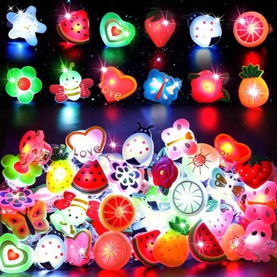 50PCS LED Light Up Rings - Glow in the Dark Party Favors, Classroom Prizes, Good