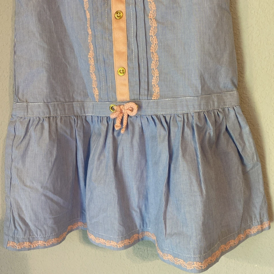 Nautica Sleeveless Dress chest logo blue and white stripe 100% Cotton Size 6X - Image 2 of 4