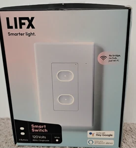 NEW LIFX 2-Button Smart Switch In-Wall Wi-Fi Smart Sélecteur blanc 120 Les Volts.