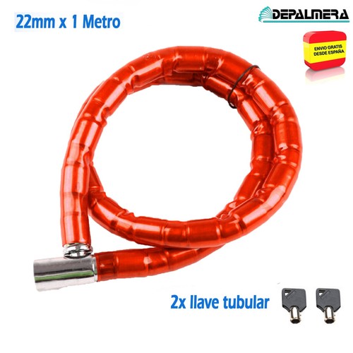 CADENA CANDADO PITON PARA MOTOS BICICLETAS 22mm x 1 METRO ANTIRROBO eBay