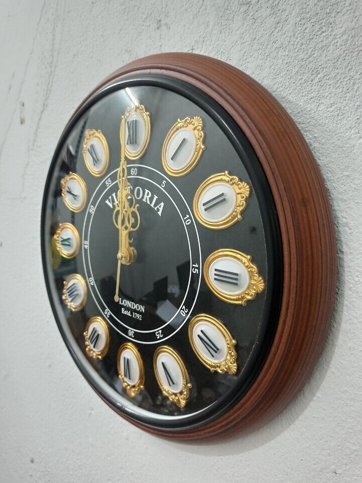 12 inch Wooden Handicraft Antique Wall Clock Bedroom, Kids Room