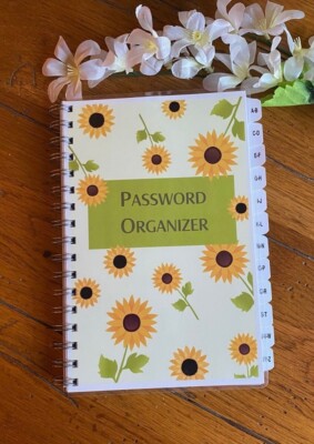 Large Print Password Book Website Organizer with A-Z TABS Personalized Free
