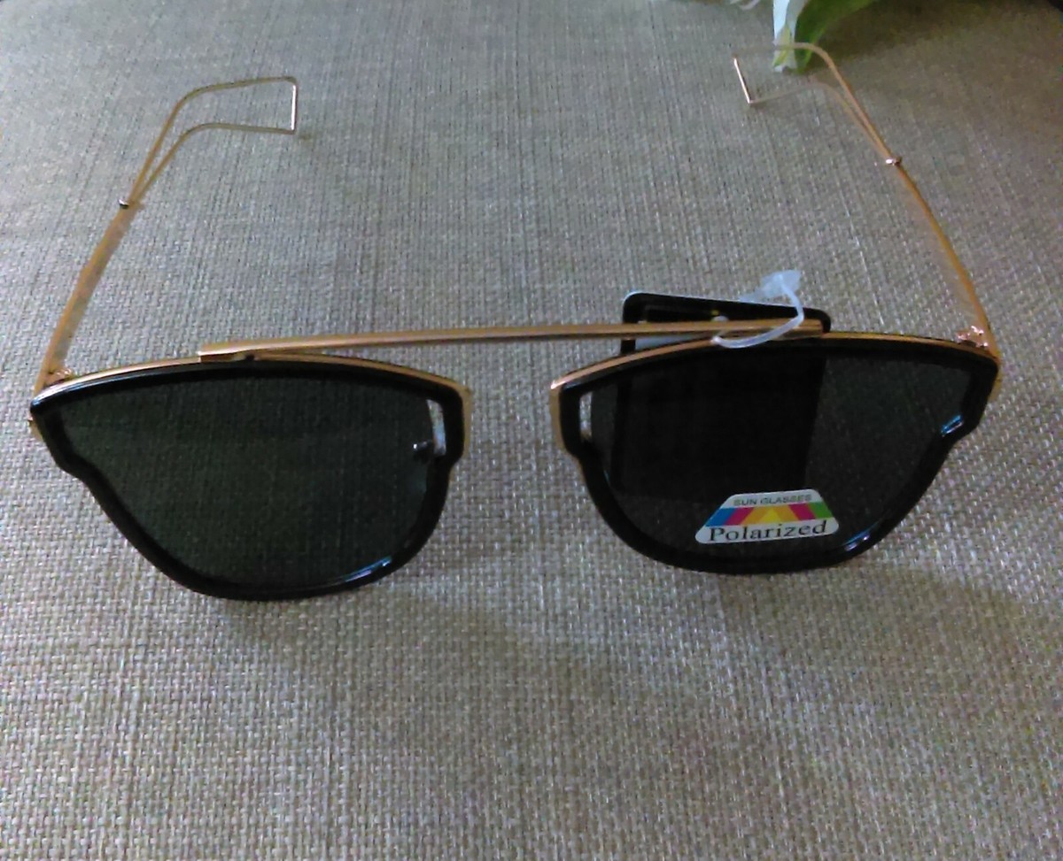 Cool BEACH Shades! Black Polarized GOLD SunGlasses Sports 