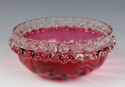 Victorian Cranberry Glass Bowl in Silver Plate Stand Sweetmeat Preserves Antique - Picture 9 of 16