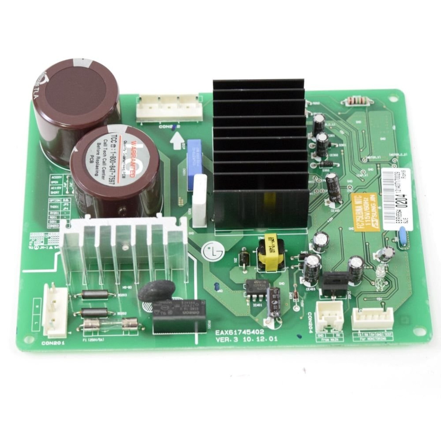 LG EBR65640204 Refrigerator Compressor Control Board Genuine Original Equipme...