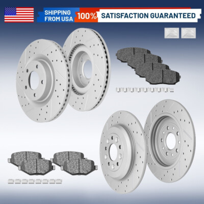 Front And Rear Brake Rotors & Disc Pads For 2011 - 2015 Ford Edge Lincoln MKX