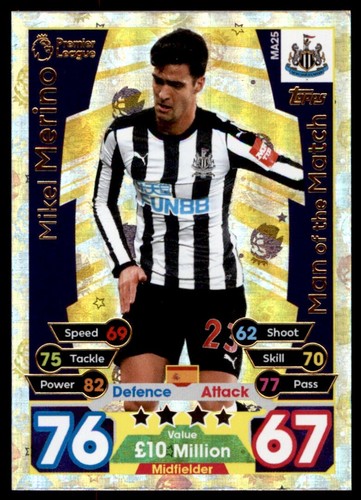 Match Attax 2017-2018 EXTRA - Mikel Merino Newcastle Man of the Match #MA25