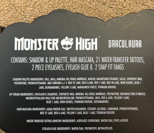 Monster High Draculaura Makeup Kit Eye Shadow Palette Lip Cream Mirror And More! - Picture 8 of 8