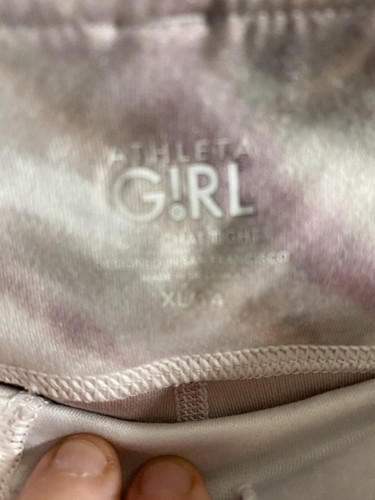 ATHLETA GIRL Purple Grey Marble Chit Chat Leggings NWT $49 Sz 14 - Picture 3 of 4