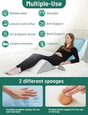 6PCS Orthopedic Wedge Pillow Set for Sleeping, Memory Foam Post Surgery