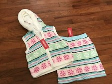 Gymboree Winter Ballerina Fair Isle Hooded Vest Skirt Size 5 5T Small 5-6 New
