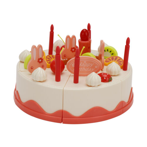 82PCS Birthday Cake Toy Play Food Set Plastic Kitchen Cutting Pretend Toys US F1 - Picture 6 of 11