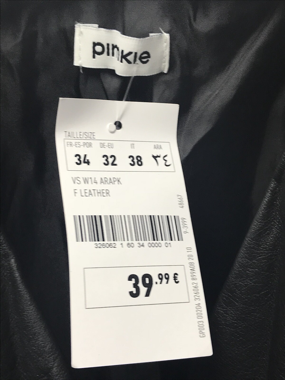 Pimkie Ladies Black Faux Leather Biker Jacket Size 6 image 3