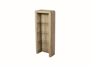 Malmo Oak Dark Modern Dvd Storage Unit Cd Rack Tower 4 Glass Shelves Livingroom