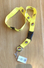 Buc-ee  s Yellow Retractable Lanyard With Snap Release Clip Beaver Logo 18 inches
