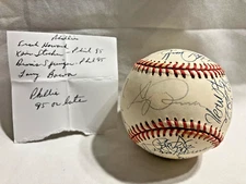 Mid 1990 's Philadelphia Phillies Autographed Baseball Frank Howard Larry Bowa +