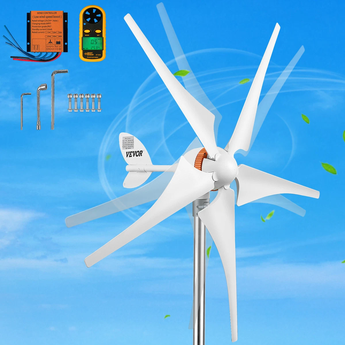 VEVOR Wind Turbine Generator Kit 12V Wind Power Generator 400W w